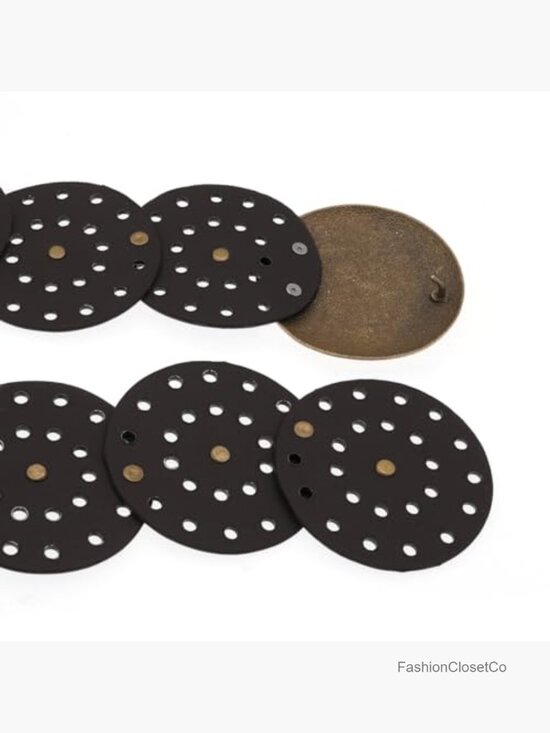 Wide Disc Belt for Women PU Leather Metal Buckle Boho Western Chunky Waist Belt
